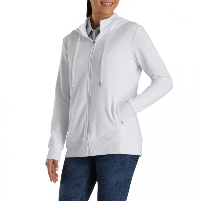 White Women's Footjoy Golf Full-Zip  Hoodie | UK6983705